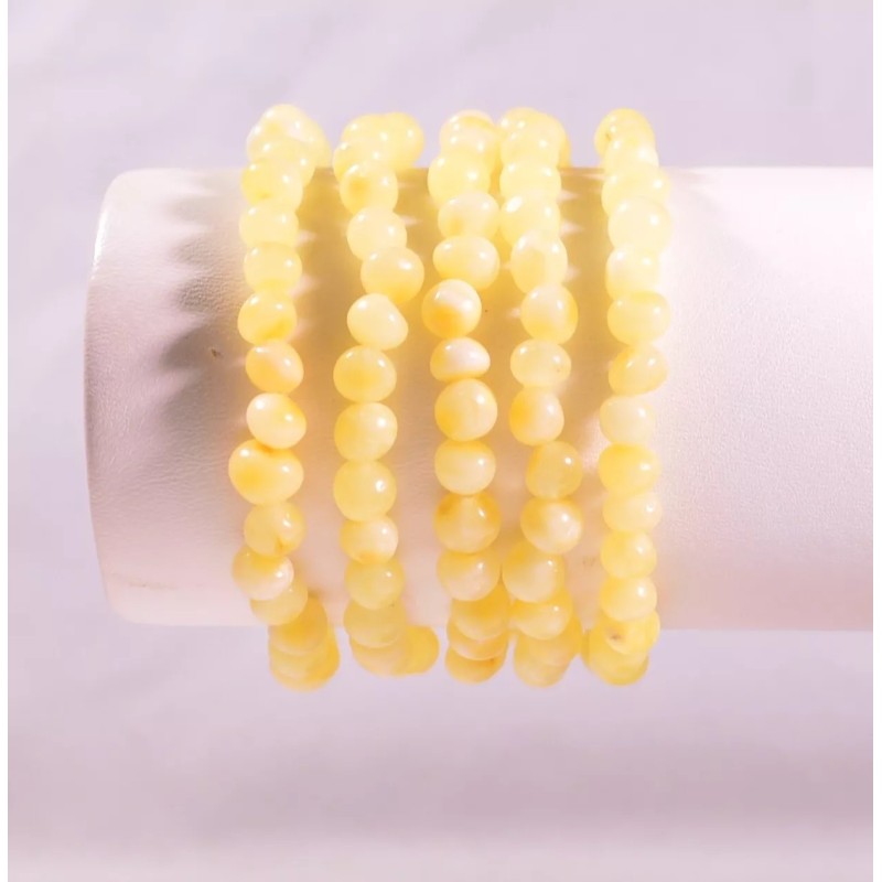 Lot 5 wholesale Natural Baltic amber baroque yellow adult bracelet