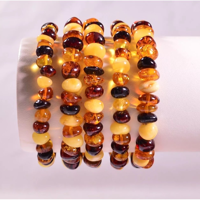 5 wholesale Genuine Baltic amber bracelet - multicolor style